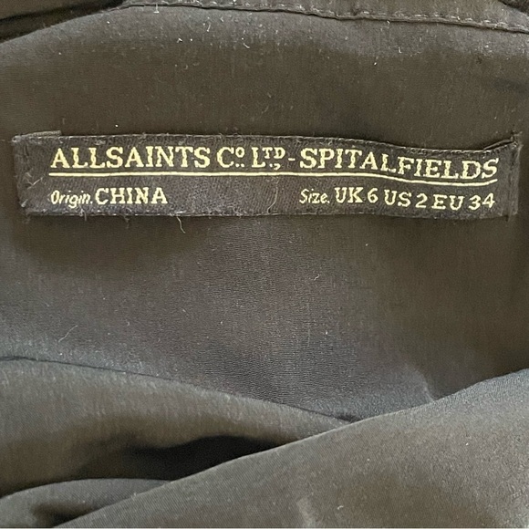 All Saints | Agnes Black Open Rivet Low Back Mini Dress - Picture 7 of 9